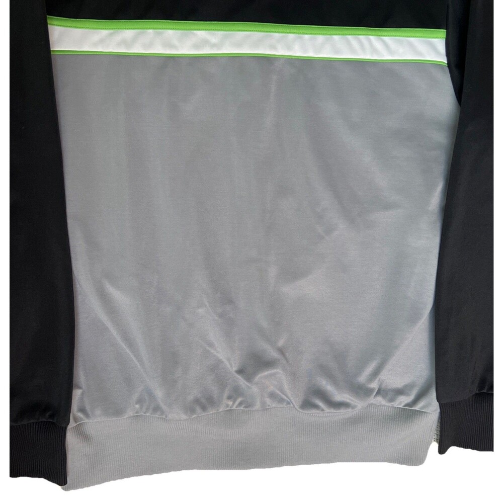 BOSS Hugo Boss Skaz 1 Track Jacket Neon Stripe Black Grey Full Zip Retro Y2K - Picture 8 of 16